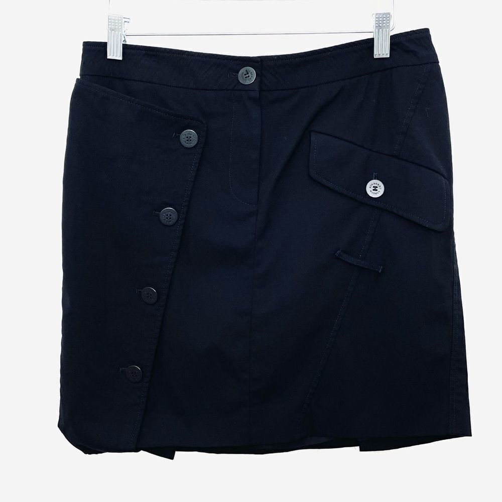 Burberry London Cargo Skirt Black Wool Button Detail size 8